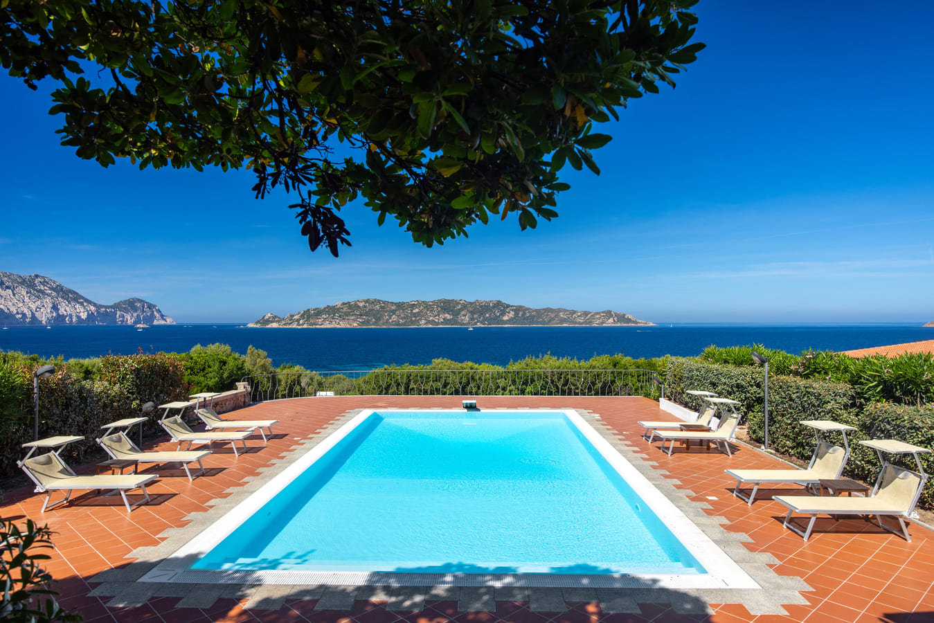 Swimming pool with panoramic sea view